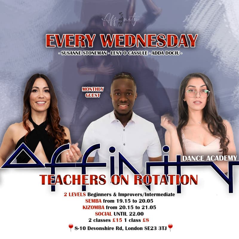 Weekly Semba and Kizomba classes at Affinity Academy event image